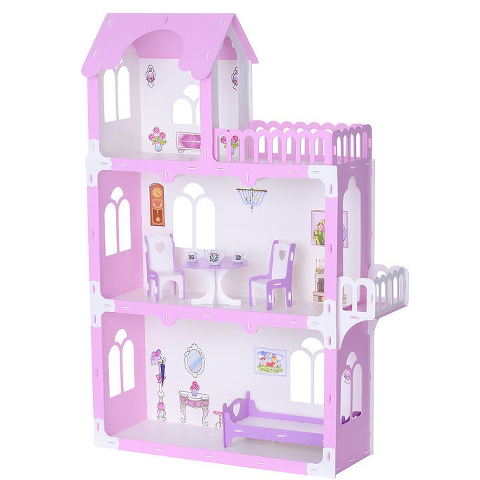 Домик для кукол Дом Милана бело-розовый (с мебелью) купить с оптовой базыза 2 825.60 руб.